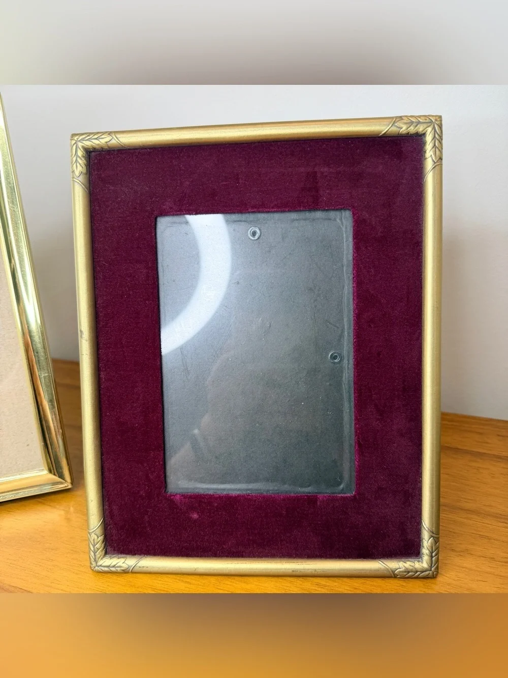 Vintage Gold Brass Photo Picture Frame Set of 3 Textured Smooth Mismatched